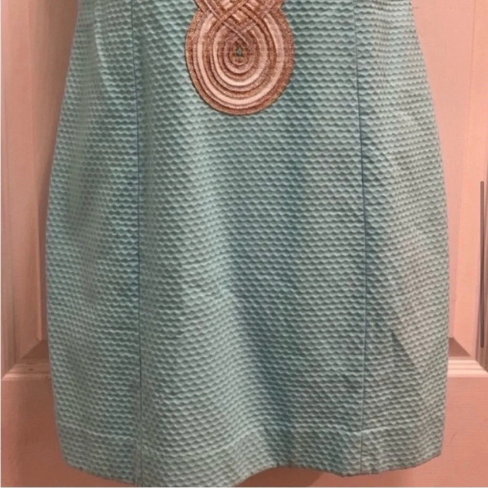 Lilly Pulitzer Valli Shift Dress Serene Blue Metallic Soutache - Size 4 - EUC - Picture 7 of 13